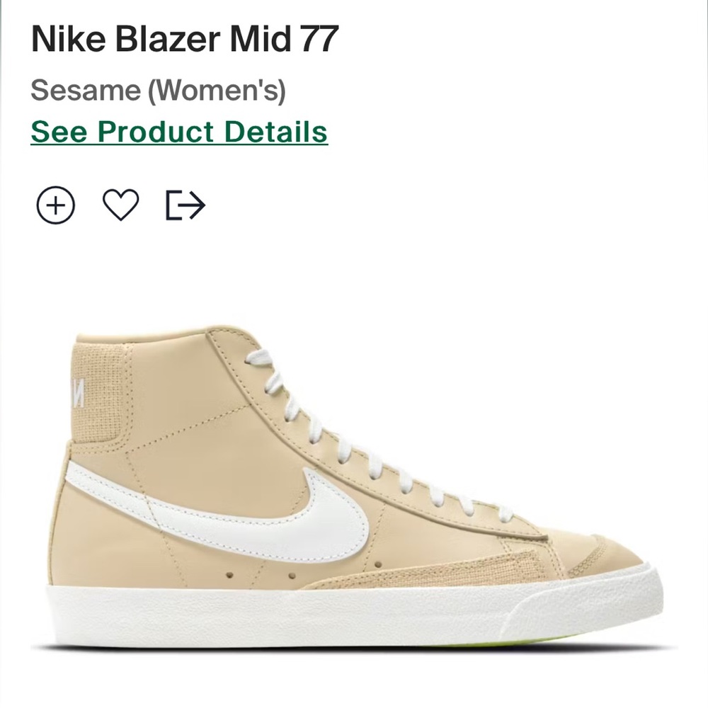 Women’s Nike Blazer Mid ‘77 Sesame Summit White Neon